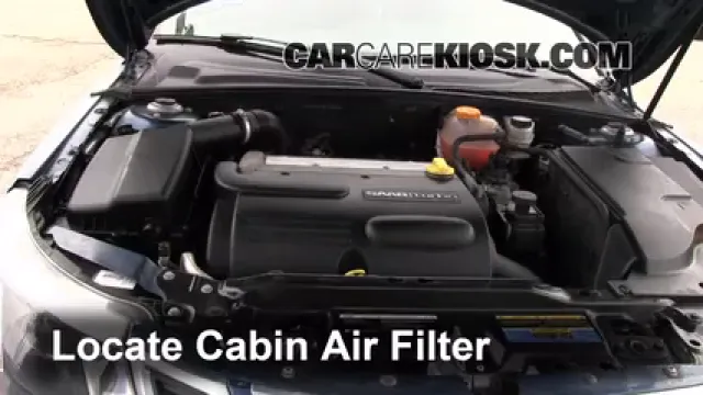 2008 Saab 9-3 2.0T 2.0L 4 Cyl. Turbo Wagon (4 Door) Filtre à air (intérieur) Changement